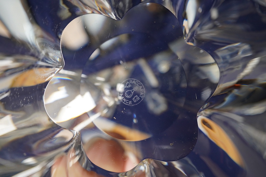 A Baccarat crystal bulbous vase and a Baccarat star shaped dish- 26cm wide